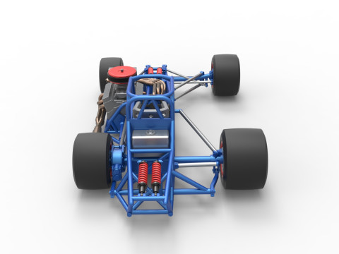 Supermodified front engine race car Base Version 4 Scale 1 to 25 3D Принт Модель