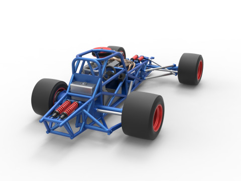 Supermodified front engine race car Base Version 4 Scale 1 to 25 3D Принт Модель