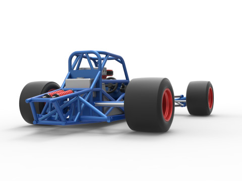 Supermodified front engine race car Base Version 4 Scale 1 to 25 3D Принт Модель
