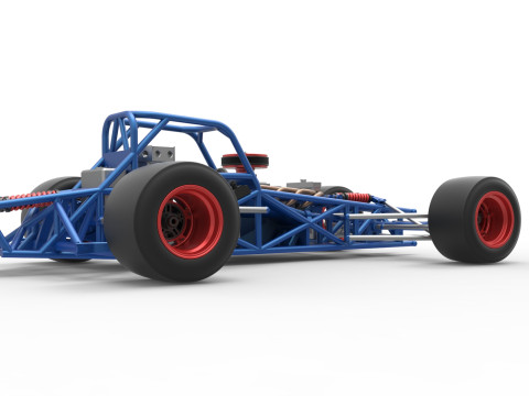 Supermodified front engine race car Base Version 4 Scale 1 to 25 3D Принт Модель