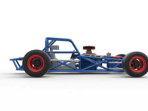 Supermodified front engine race car Base Version 4 Scale 1 to 25 3D Принт Модель