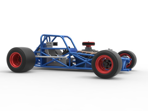 Supermodified front engine race car Base Version 4 Scale 1 to 25 3D Принт Модель