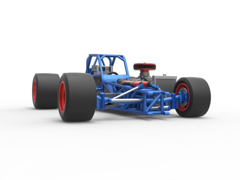 Supermodified front engine race car Base Version 4 Scale 1 to 25 3D Принт Модель