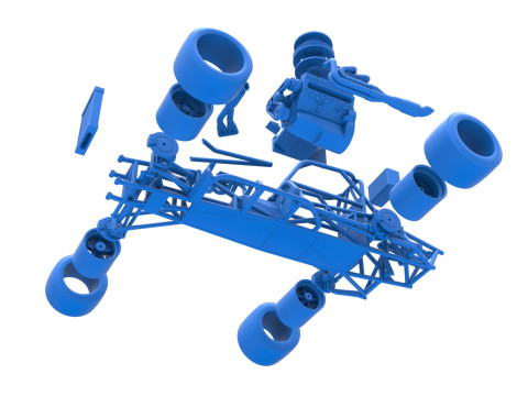 Supermodified front engine race car Base Version 4 Scale 1 to 25 3D Принт Модель
