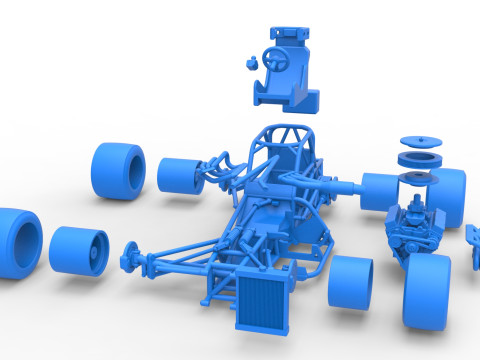 Supermodified front engine race car Base Version 4 Scale 1 to 25 3D Принт Модель