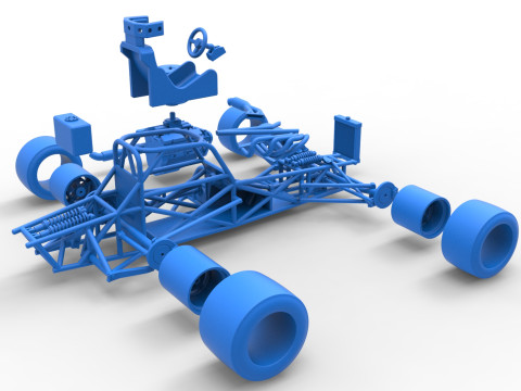 Supermodified front engine race car Base Version 4 Scale 1 to 25 3D Принт Модель