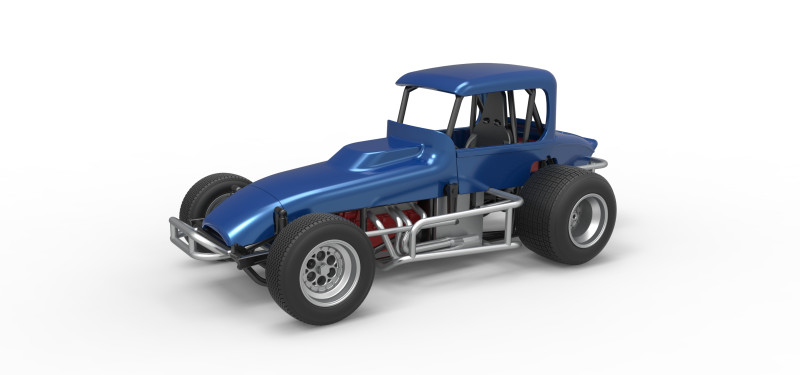 Vintage Sprint car Version 2 Scale 1 to 25 3D प्रिंट मॉडल .c4d .max .obj .3ds .fbx .stl .blend