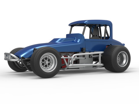 Vintage Sprint car Version 2 Scale 1 to 25 3D प्रिंट मॉडल