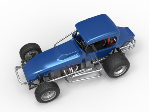 Vintage Sprint car Version 2 Scale 1 to 25 3D प्रिंट मॉडल
