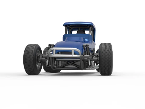 Vintage Sprint car Version 2 Scale 1 to 25 3D Print Model