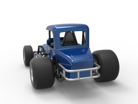 Vintage Sprint car Version 2 Scale 1 to 25 3D प्रिंट मॉडल