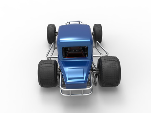 Vintage Sprint car Version 2 Scale 1 to 25 3D प्रिंट मॉडल
