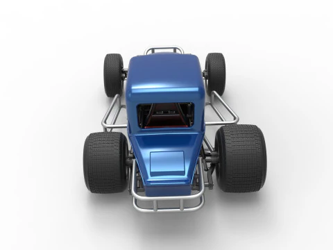 Vintage Sprint car Version 2 Scale 1 to 25 3D Print Model