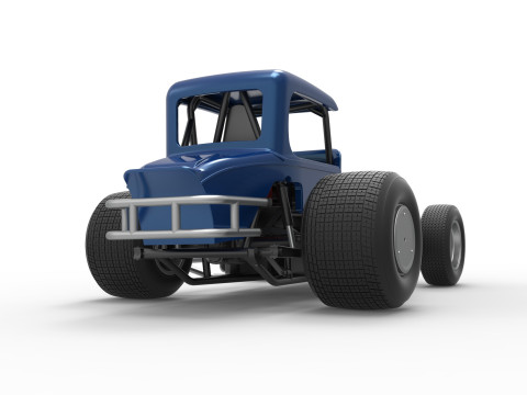 Vintage Sprint car Version 2 Scale 1 to 25 3D प्रिंट मॉडल