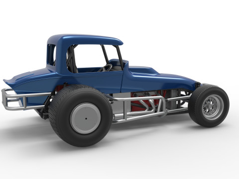 Vintage Sprint car Version 2 Scale 1 to 25 3D प्रिंट मॉडल