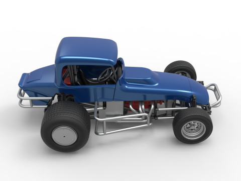 Vintage Sprint car Version 2 Scale 1 to 25 3D प्रिंट मॉडल