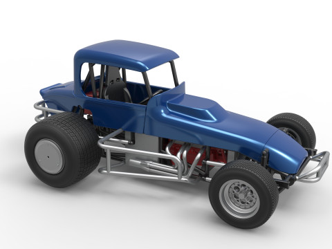Vintage Sprint car Version 2 Scale 1 to 25 3D प्रिंट मॉडल
