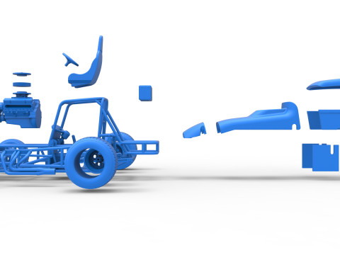 Vintage Sprint car Version 2 Scale 1 to 25 3D प्रिंट मॉडल