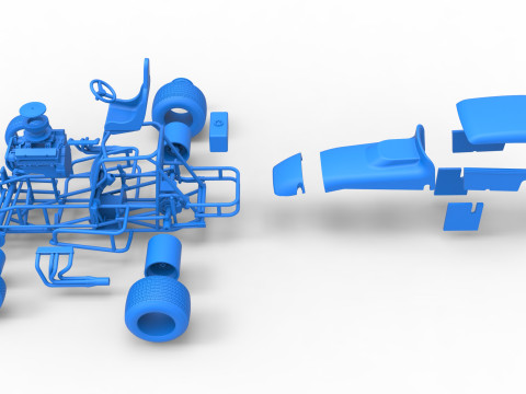Vintage Sprint car Version 2 Scale 1 to 25 3D प्रिंट मॉडल
