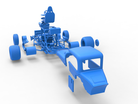 Vintage Sprint car Version 2 Scale 1 to 25 3D प्रिंट मॉडल