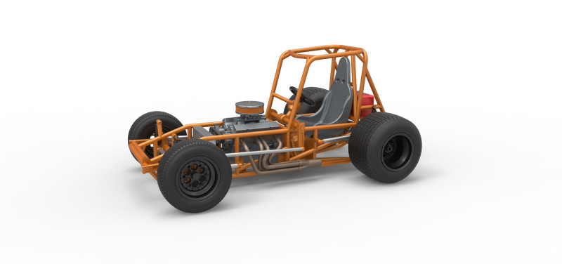 Vintage Sprint car Base Version 2 Scale 1 to 25 3D 프린트 모델 .c4d .max .obj .3ds .fbx .stl .blend 