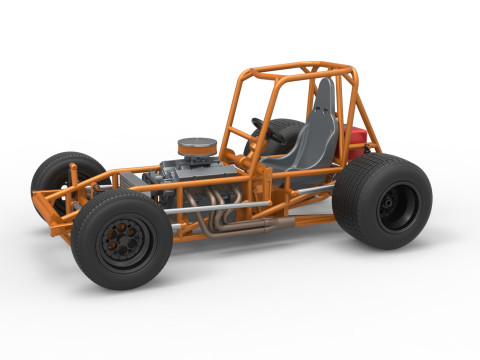 Vintage Sprint car Base Version 2 Scale 1 to 25 3D Принт Модель