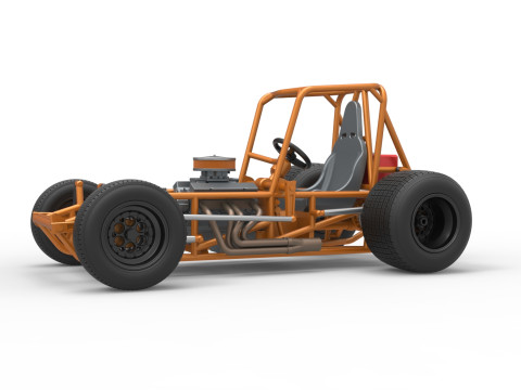 Vintage Sprint car Base Version 2 Scale 1 to 25 3D 프린트 모델