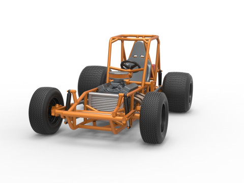 Vintage Sprint car Base Version 2 Scale 1 to 25 3D 프린트 모델
