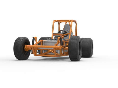 Vintage Sprint car Base Version 2 Scale 1 to 25 3D 프린트 모델