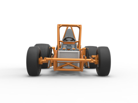 Vintage Sprint car Base Version 2 Scale 1 to 25 3D 프린트 모델