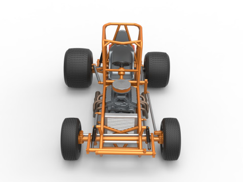 Vintage Sprint car Base Version 2 Scale 1 to 25 3D 프린트 모델