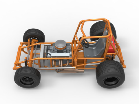 Vintage Sprint car Base Version 2 Scale 1 to 25 3D 프린트 모델