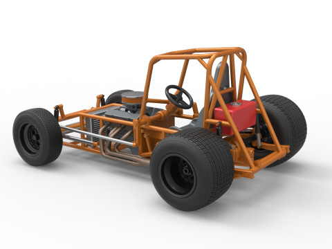 Vintage Sprint car Base Version 2 Scale 1 to 25 3D 프린트 모델