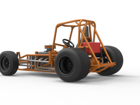 Vintage Sprint car Base Version 2 Scale 1 to 25 3D 프린트 모델