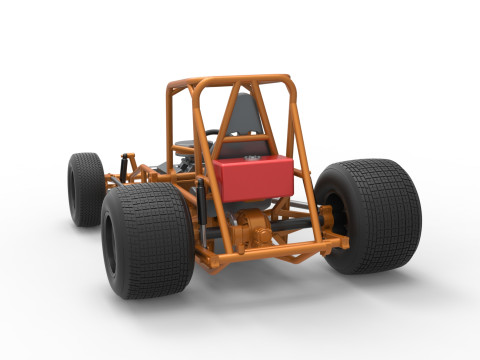 Vintage Sprint car Base Version 2 Scale 1 to 25 3D 프린트 모델