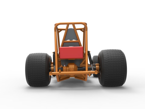 Vintage Sprint car Base Version 2 Scale 1 to 25 3D 프린트 모델