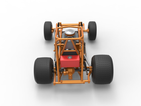 Vintage Sprint car Base Version 2 Scale 1 to 25 3D 프린트 모델