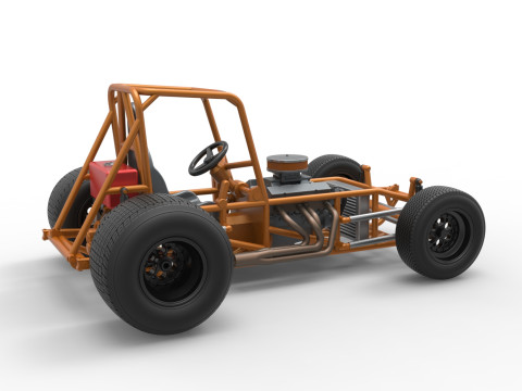 Vintage Sprint car Base Version 2 Scale 1 to 25 3D 프린트 모델