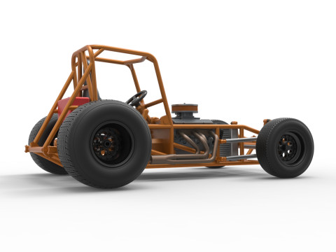 Vintage Sprint car Base Version 2 Scale 1 to 25 3D 프린트 모델