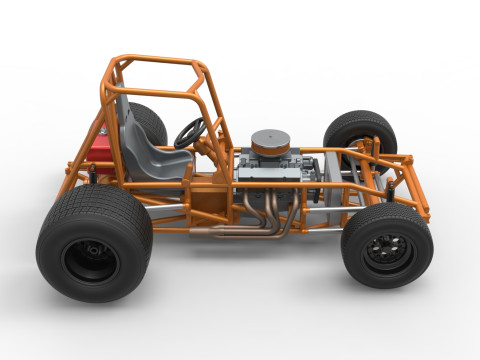 Vintage Sprint car Base Version 2 Scale 1 to 25 3D 프린트 모델