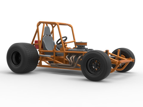 Vintage Sprint car Base Version 2 Scale 1 to 25 3D 프린트 모델