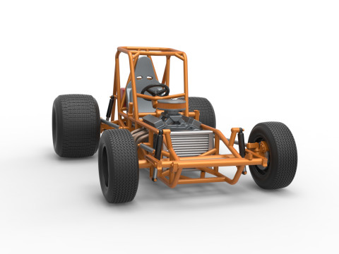 Vintage Sprint car Base Version 2 Scale 1 to 25 3D 프린트 모델
