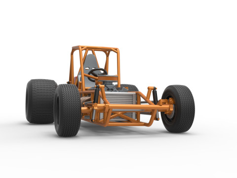 Vintage Sprint car Base Version 2 Scale 1 to 25 3D 프린트 모델