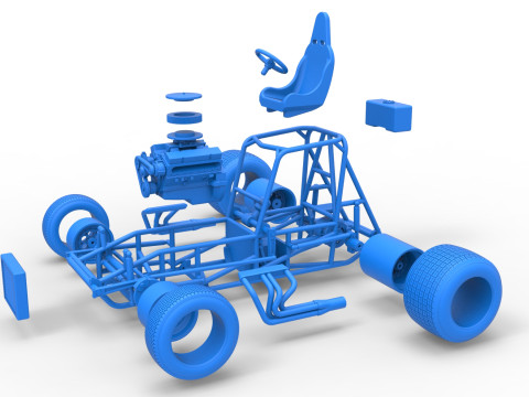 Vintage Sprint car Base Version 2 Scale 1 to 25 3D 프린트 모델
