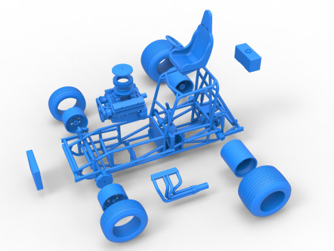 Vintage Sprint car Base Version 2 Scale 1 to 25 3D 프린트 모델