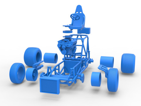 Vintage Sprint car Base Version 2 Scale 1 to 25 3D 프린트 모델