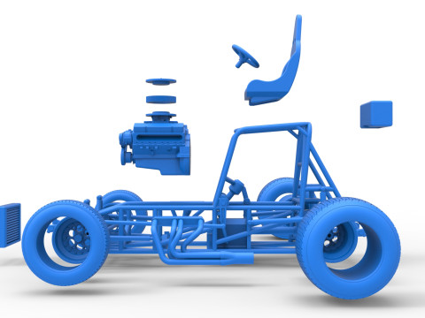 Vintage Sprint car Base Version 2 Scale 1 to 25 3D 프린트 모델