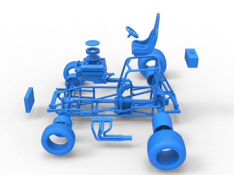 Vintage Sprint car Base Version 2 Scale 1 to 25 3D 프린트 모델
