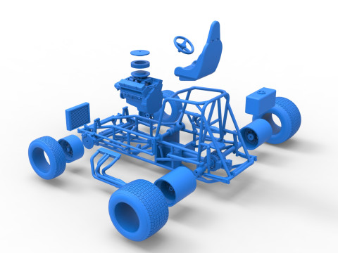 Vintage Sprint car Base Version 2 Scale 1 to 25 3D 프린트 모델