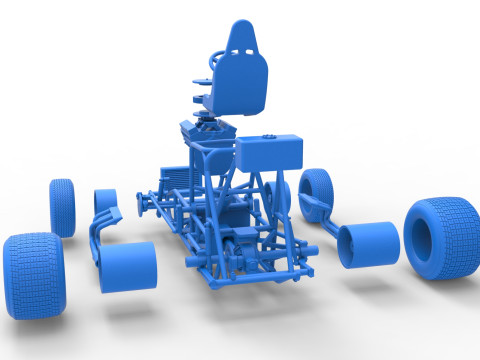 Vintage Sprint car Base Version 2 Scale 1 to 25 3D 프린트 모델
